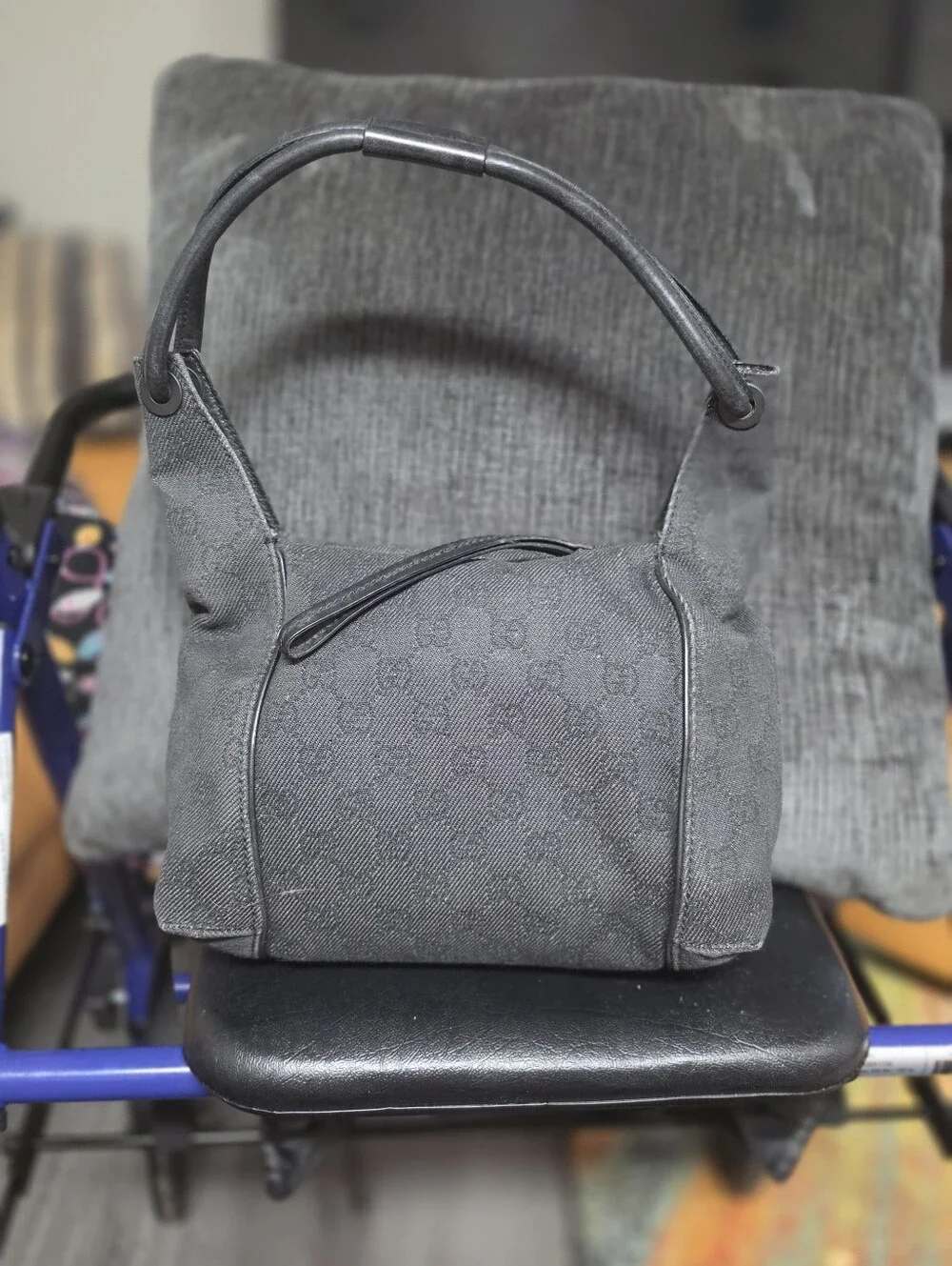 Vintage Gucci GG Monogram Canvas Small Hobo Bag